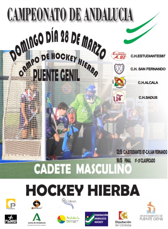 Puente Genil acoge este domingo el Campeonato de Andalucía Cadete Masculino de Hockey Hierba