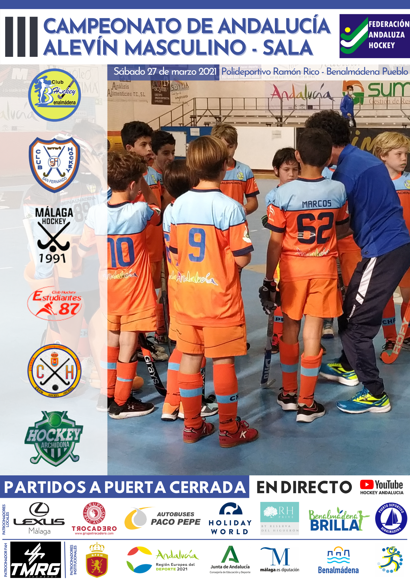 Benalmádena recibe el Campeonato de Andalucía de Hockey Sala Alevín Masculino