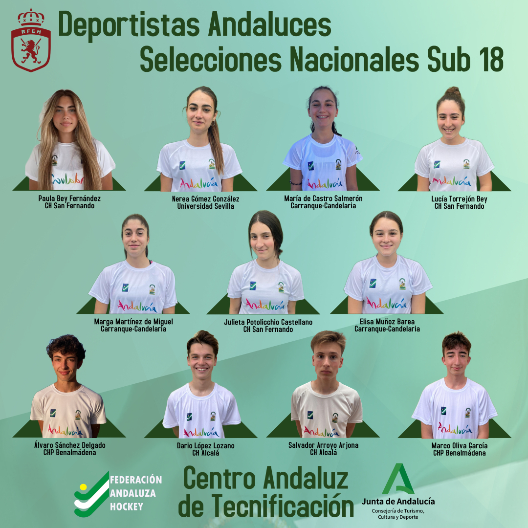 ONCE ANDALUCES EN LAS SELECCIONES ESPAÑOLAS SUB-18